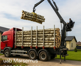 Malkos: gamyba, pristatymas - Beržo malkos rąstais su pristatymu – tik 50eur/m3-erdm - 1